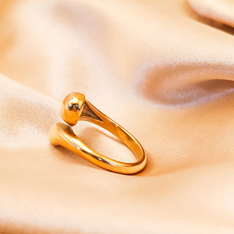 Minimalist Titanium Steel Open Stacking Ring - Image 4