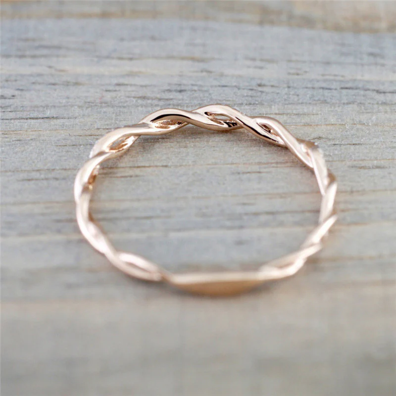 Minimalist Twist Diamond Band Couples Ring - Image 4