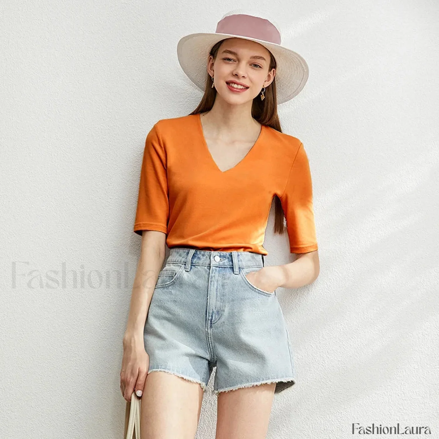 Modal Slim V-Neck T-Shirt - Image 17