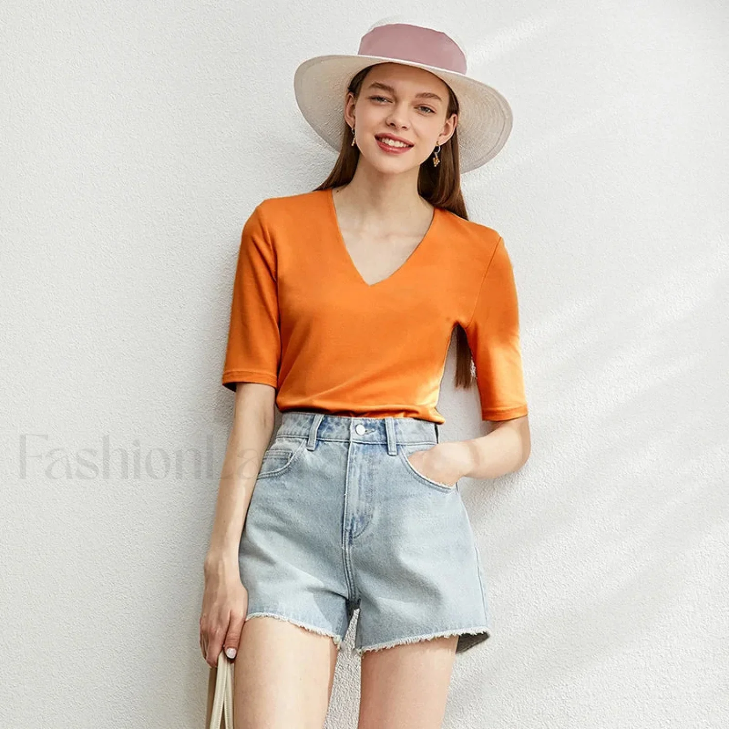 Modal Slim V-Neck T-Shirt - Image 6