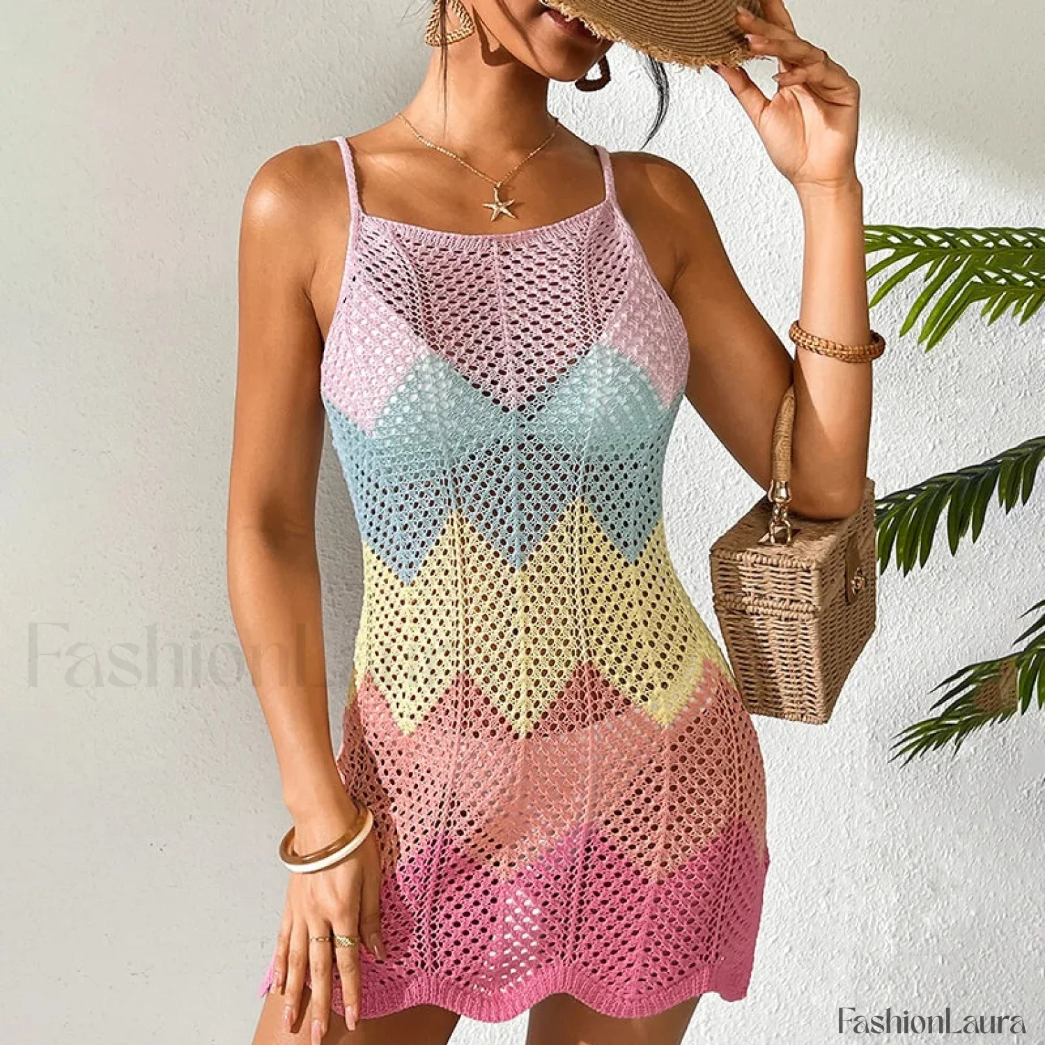 Multicolor Macaron Slip Dress Cover Up - Image 10