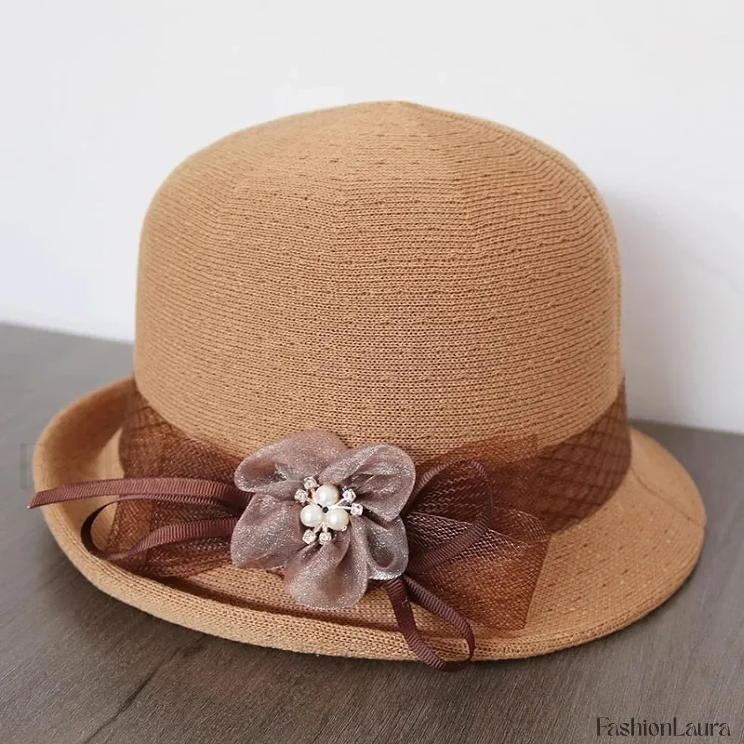 New Flower Small Pot Fashionable Woolen Curved Brim Top Hat - Image 21