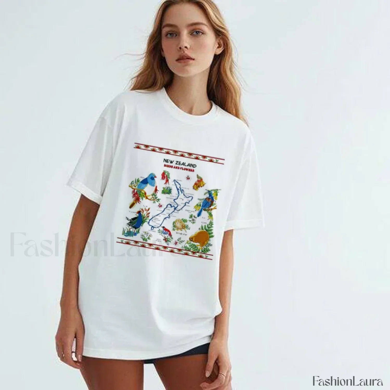 New Zealand Cartoon Summer Loose Casual T-Shirt - Image 11