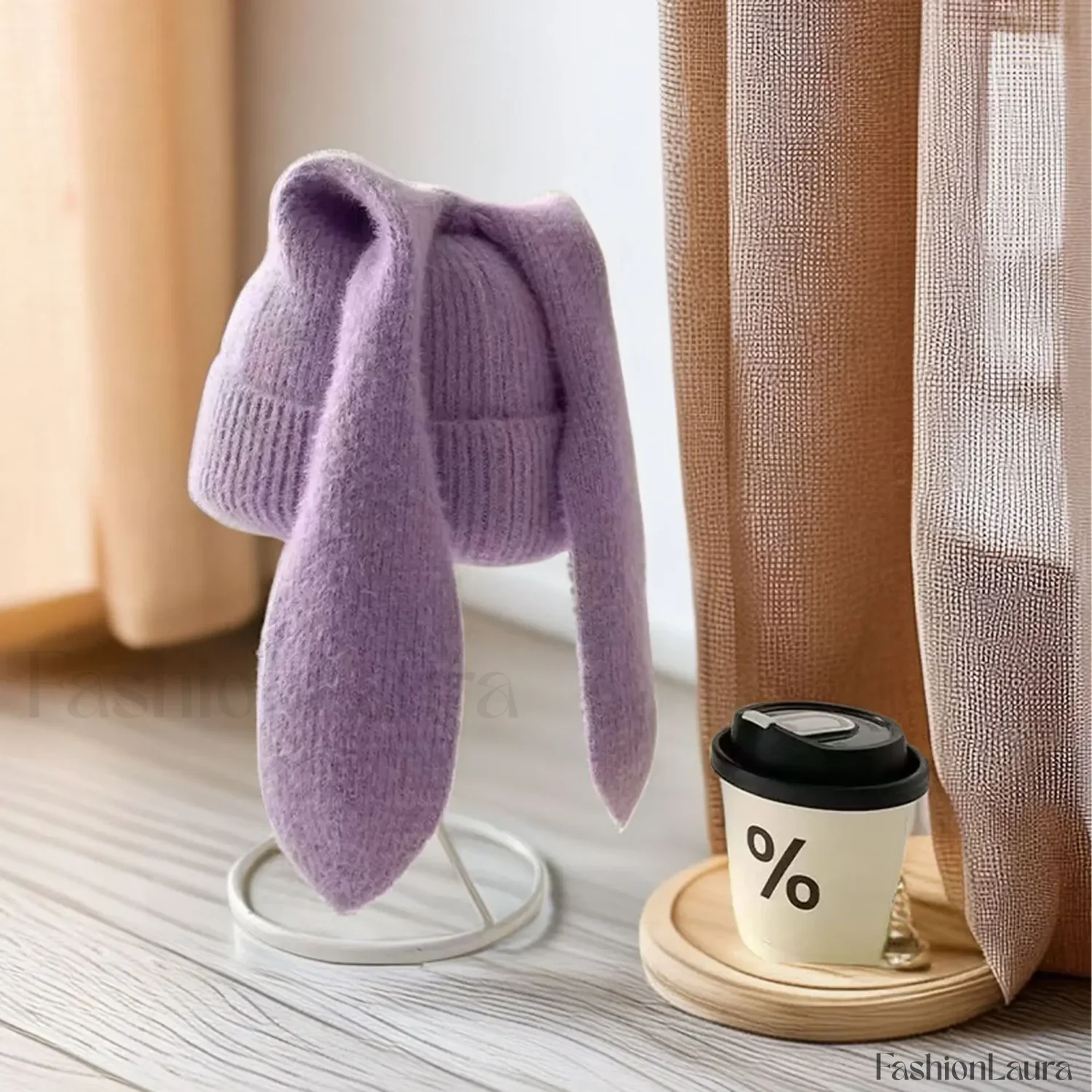 Novelty Cute Rabbit Ears Autumn Winter Skullies Beanies Hat - Image 13