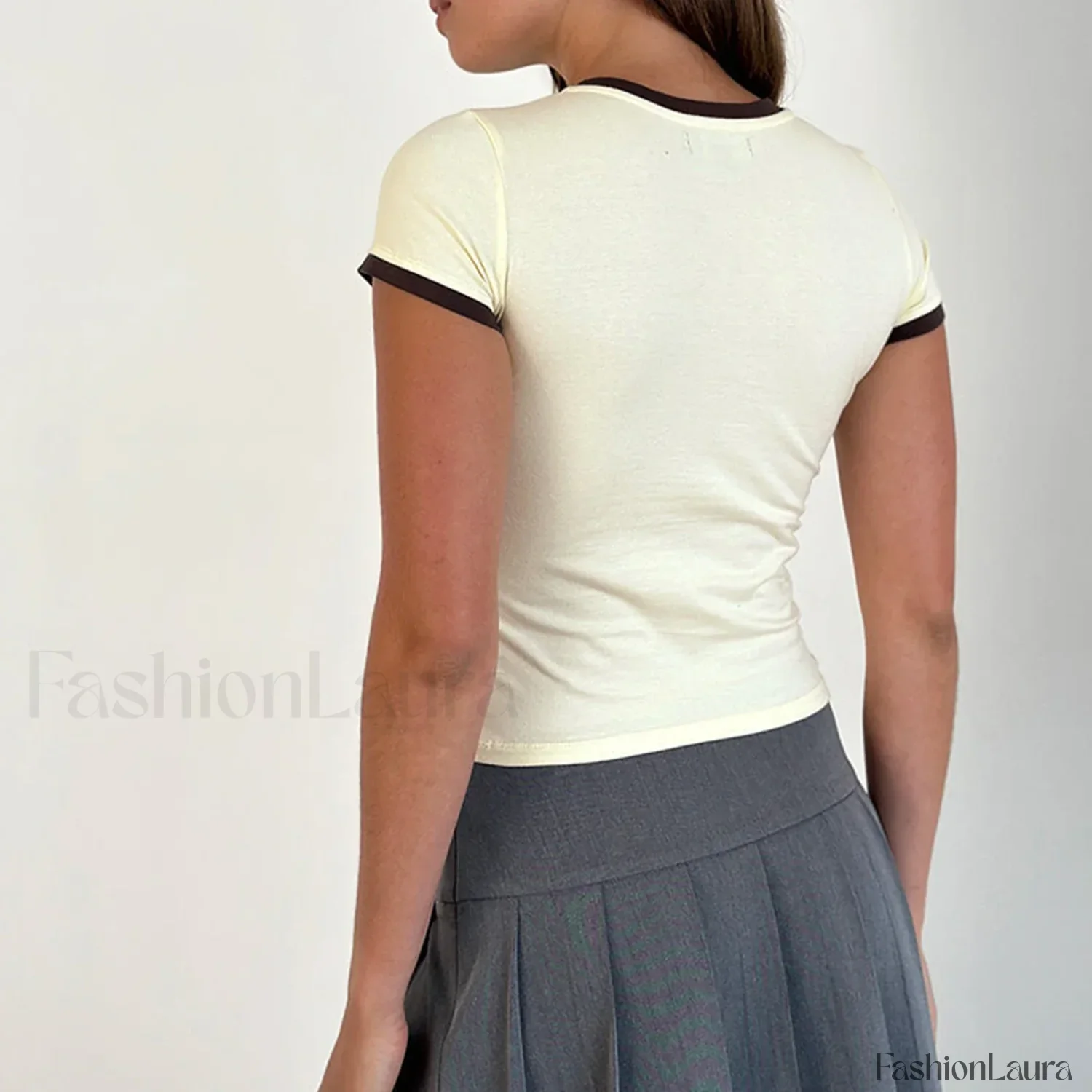 Number Print Slim Crop Top T-Shirt - Image 13