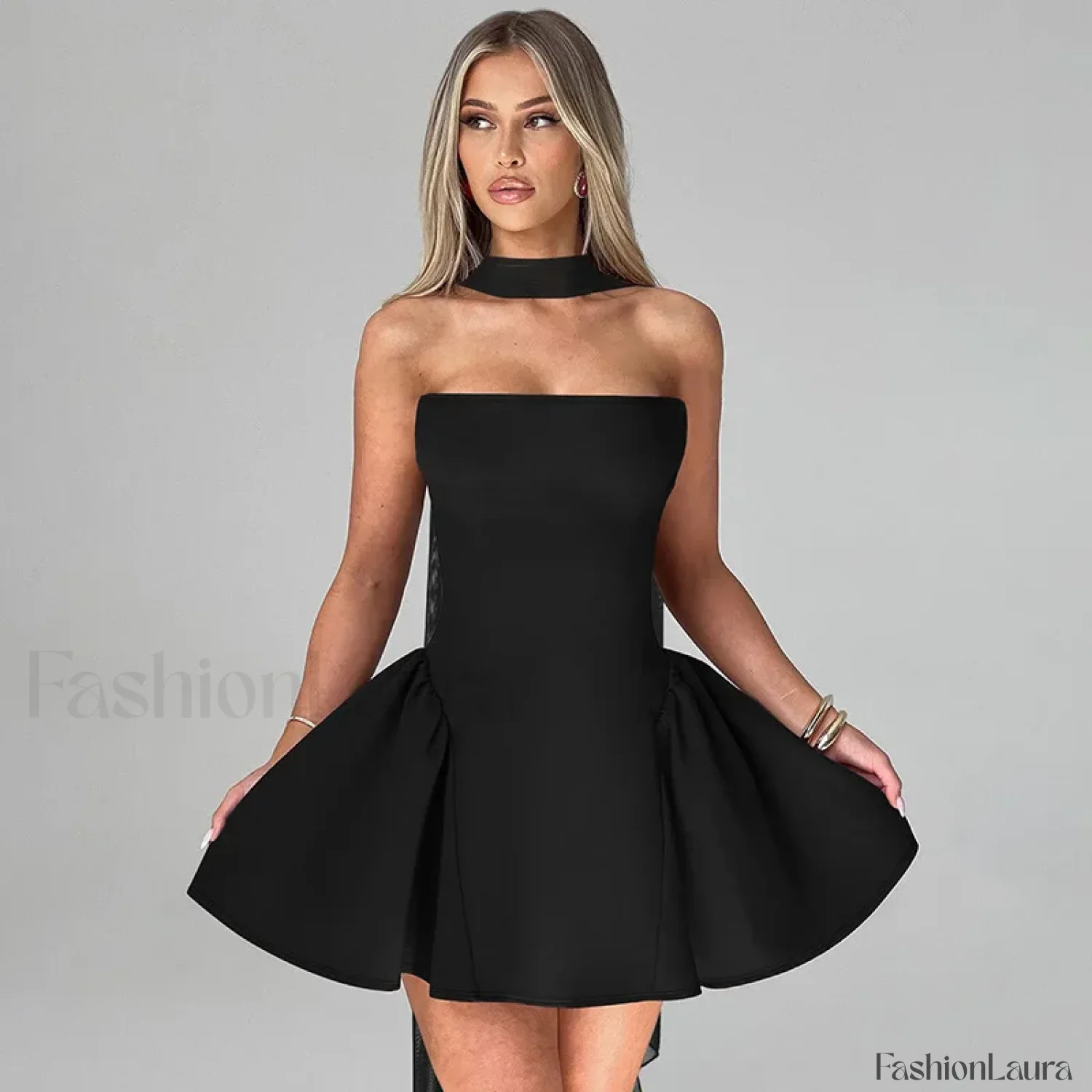 Off-Shoulder A-Line Mini Dress - Image 11
