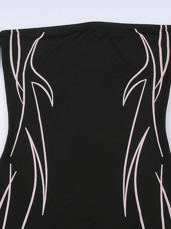 Off Shoulder Black Long Sleeve Mini Dress - Image 10
