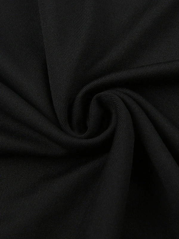 Off Shoulder Black Long Sleeve Mini Dress - Image 15