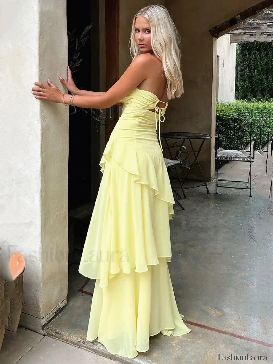 Off Shoulder Hollow Ruffle Maxi Dress - Image 17