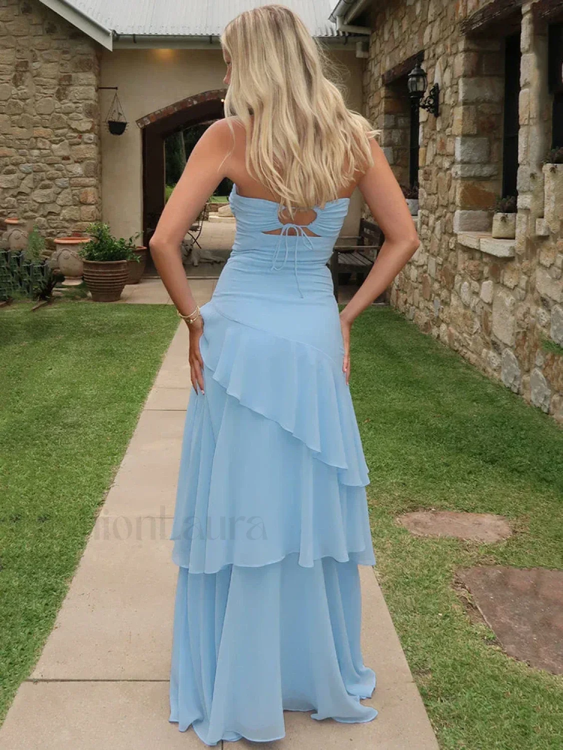 Off Shoulder Hollow Ruffle Maxi Dress - Image 7
