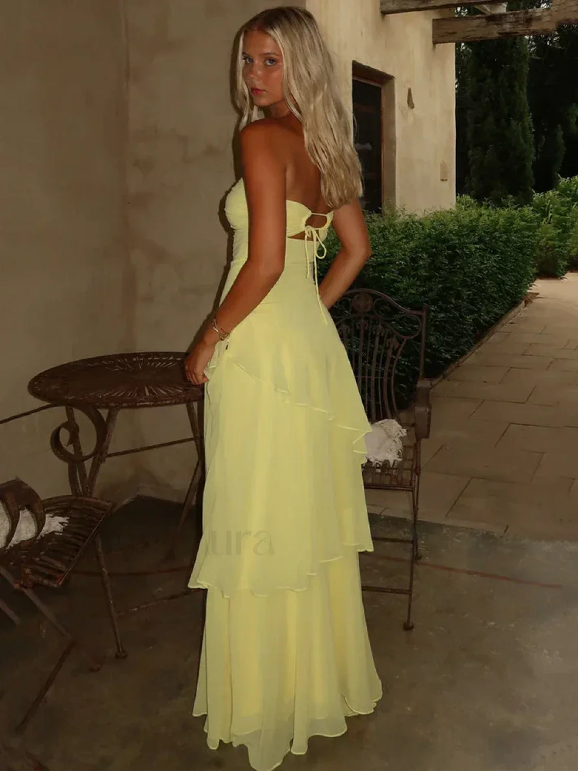Off Shoulder Hollow Ruffle Maxi Dress - Image 9
