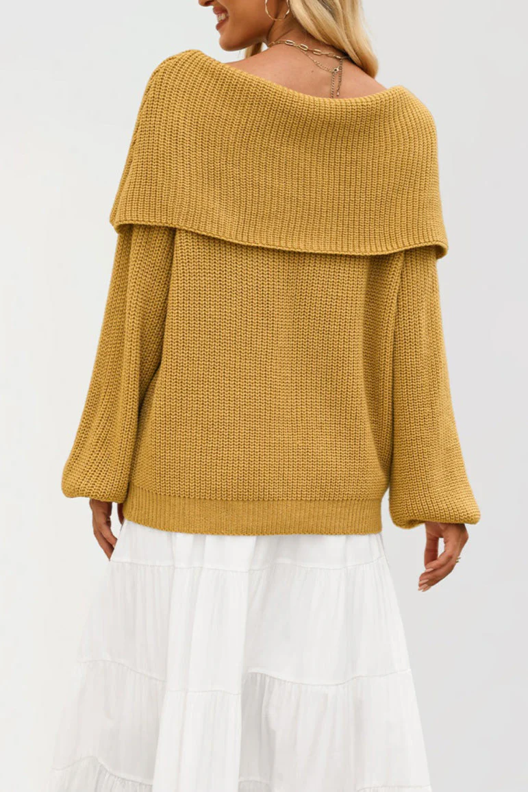 Off Shoulder Loose Knit Pullover Sweater - Image 10