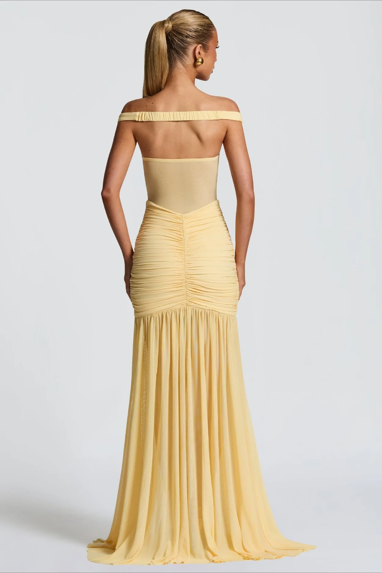 Off Shoulder Spliced Mermaid Slim Fit Prom Dress - Image 4