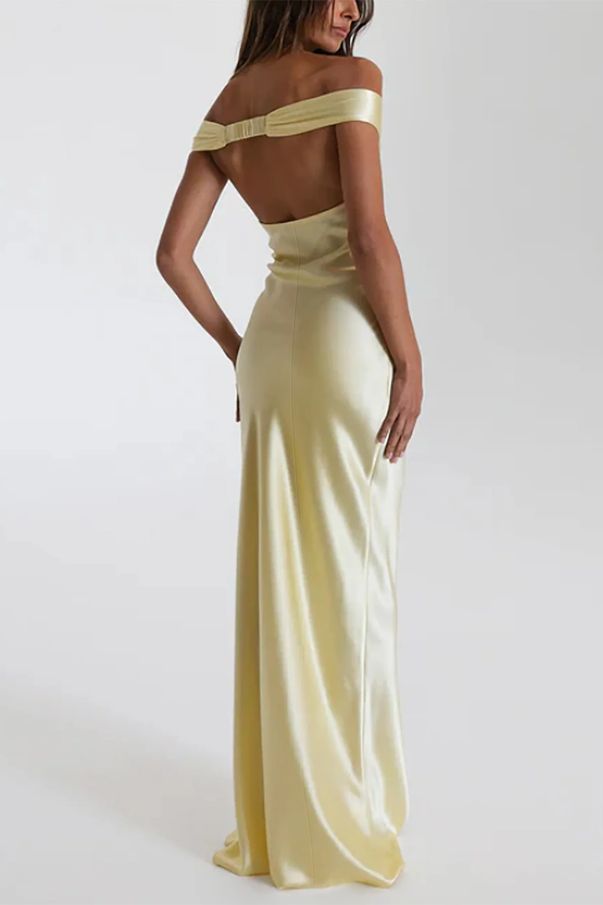 Off Shoulder Strapless Backless Maxi Sexy Prom Dress - Image 6