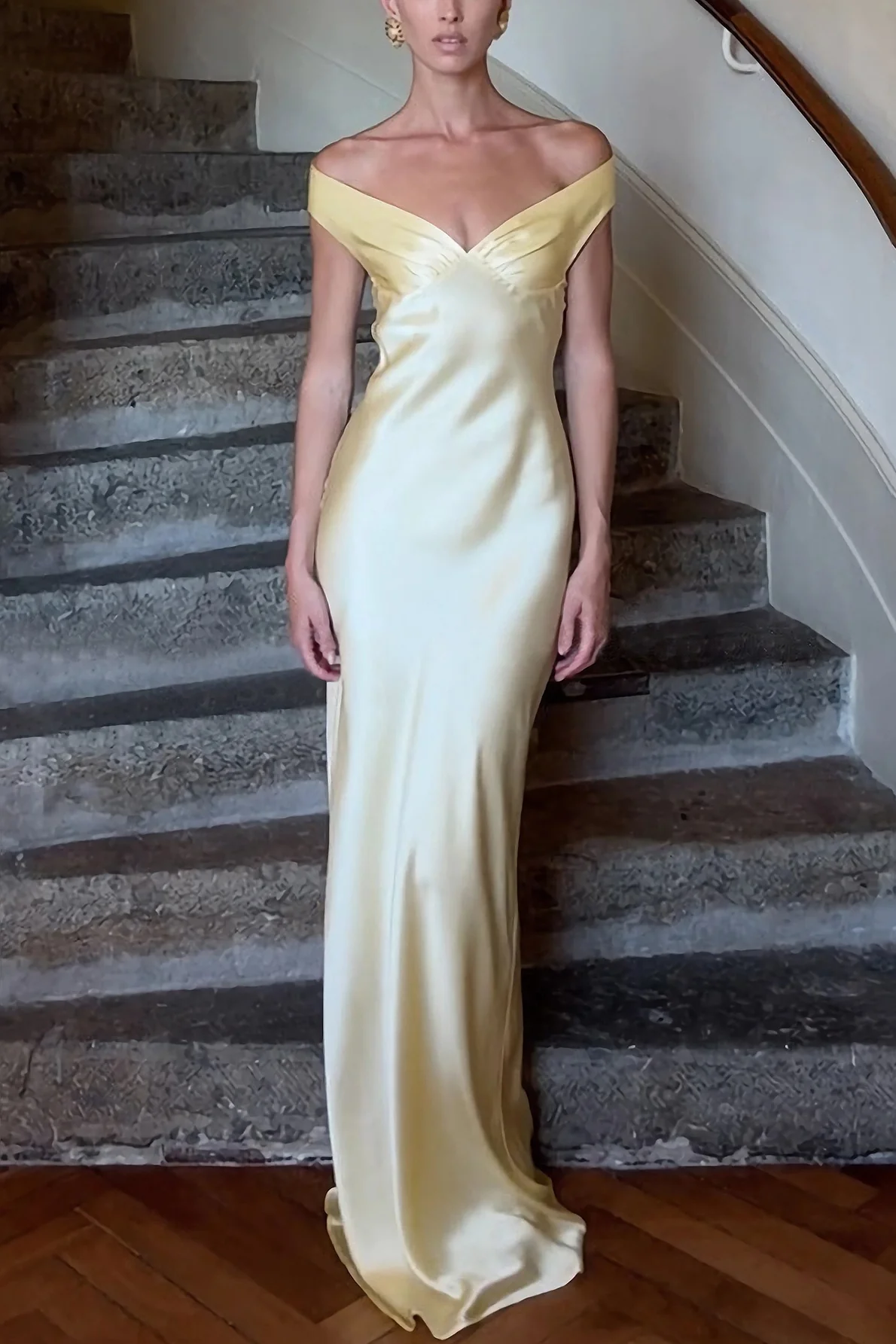 Off Shoulder Strapless Backless Maxi Sexy Prom Dress - Image 7