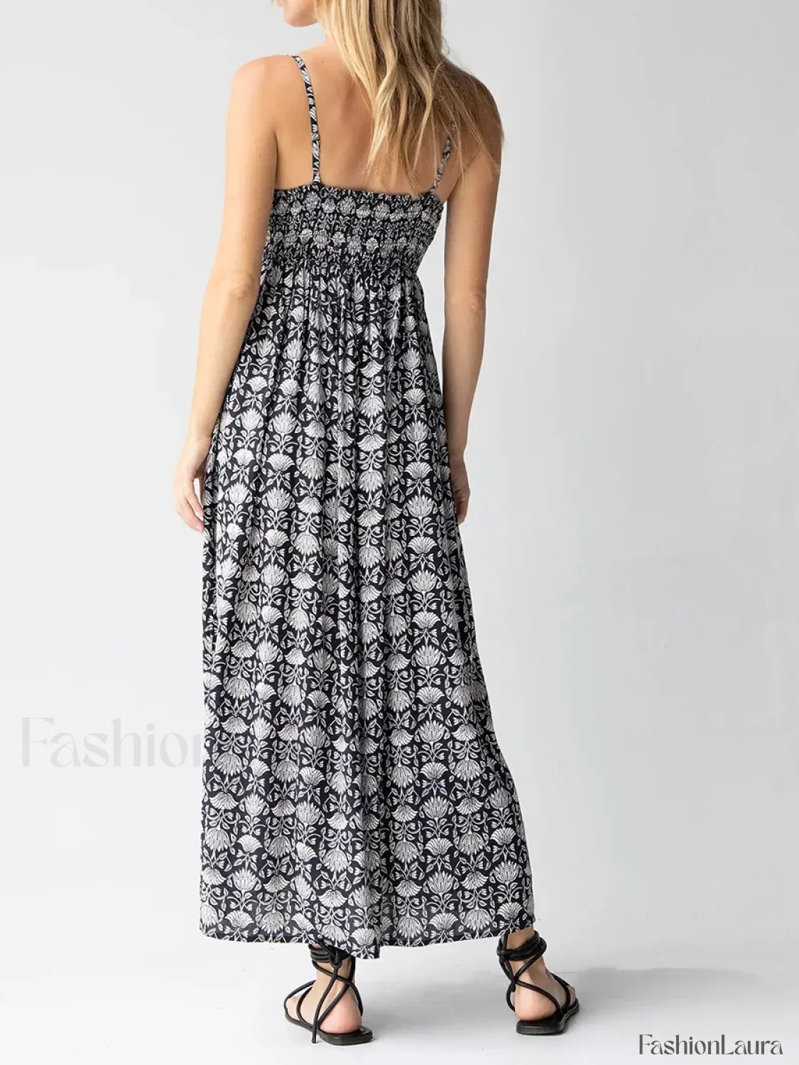 Open Back Floral Zipper Maxi Dress - Image 17