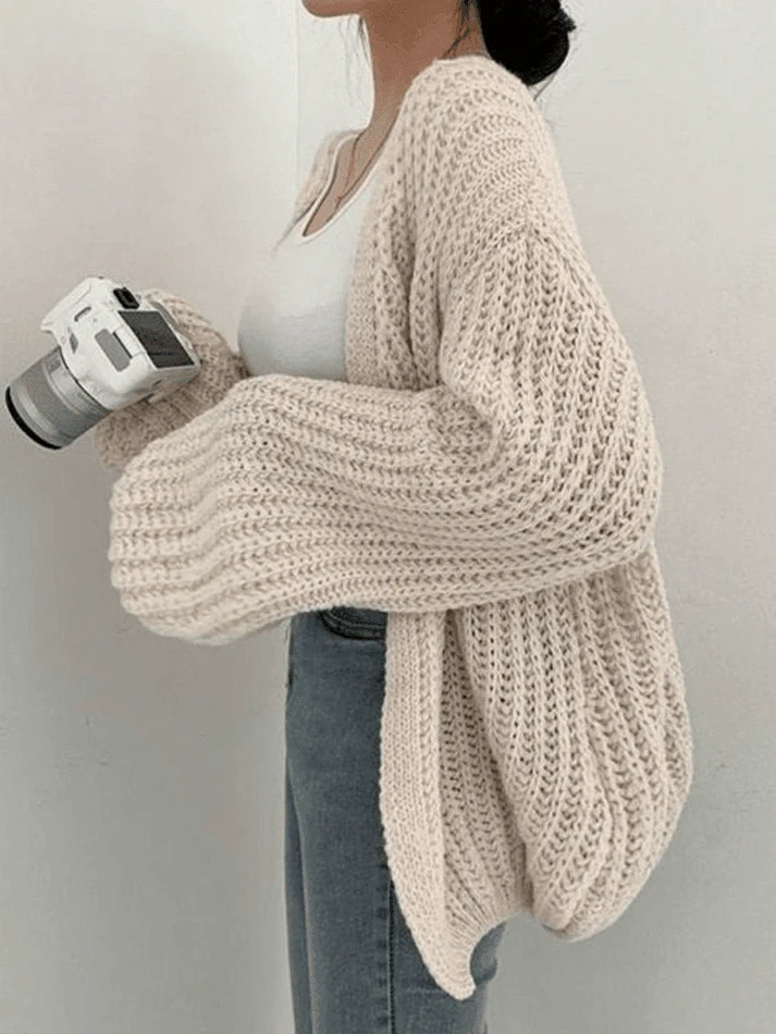 Open Front Long Sleeve Knit Cardigan - Image 9