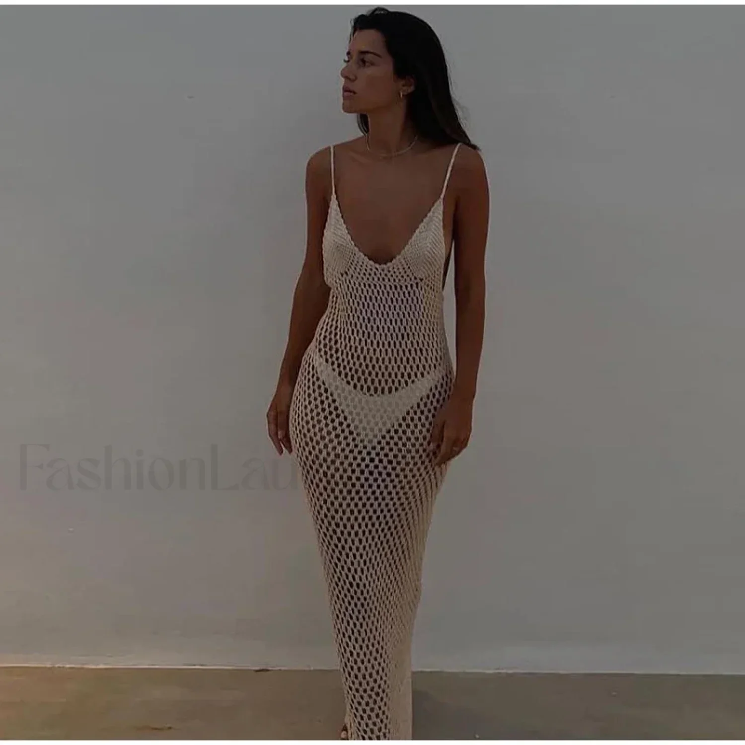 Orange Halter Square Neck Cut Out Wrap Style Cover Up - Image 4