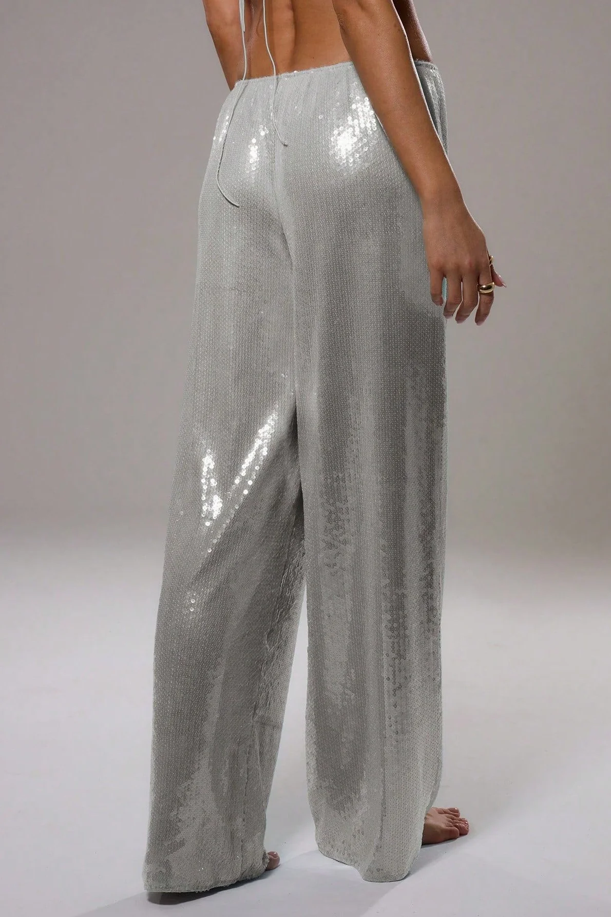 Oversize Sequin Loose Versatile Office Pants - Image 3