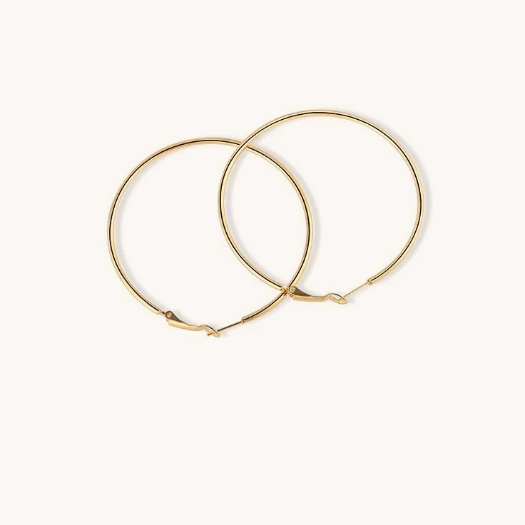 Oversized Titanium Steel Hoop Earrings - Image 9