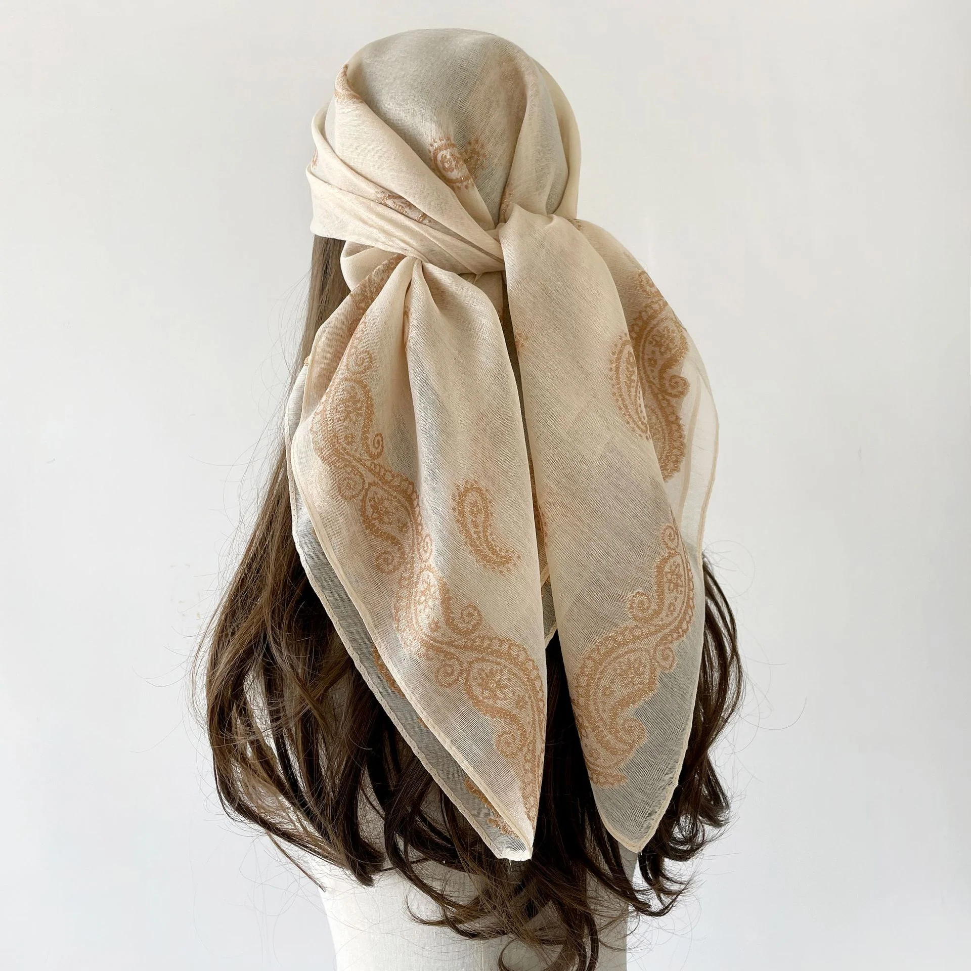 Paisley Print Large Square Retro Shawl Scarf