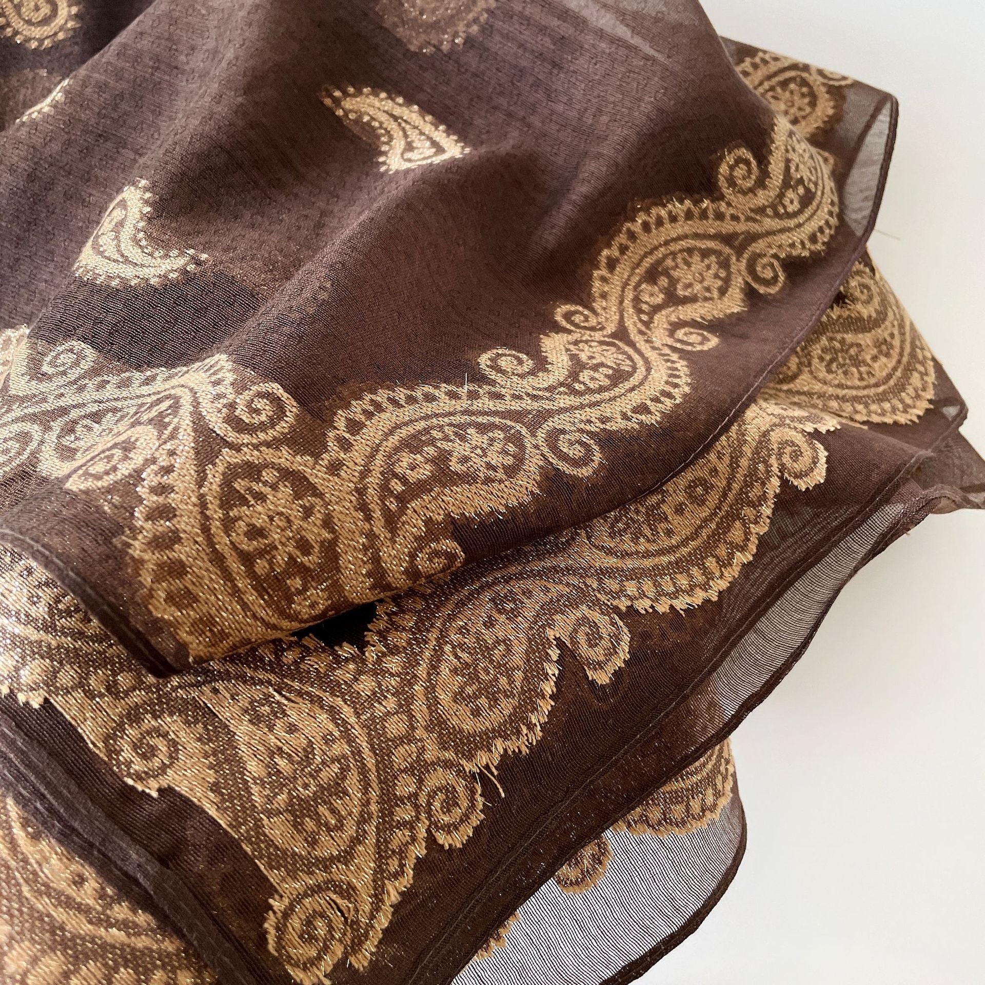 Paisley Print Large Square Retro Shawl Scarf - Image 9