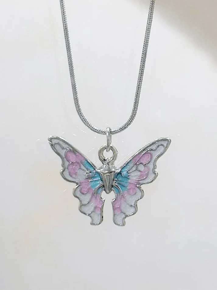 Pastel Butterfly Charm Necklace - Image 4
