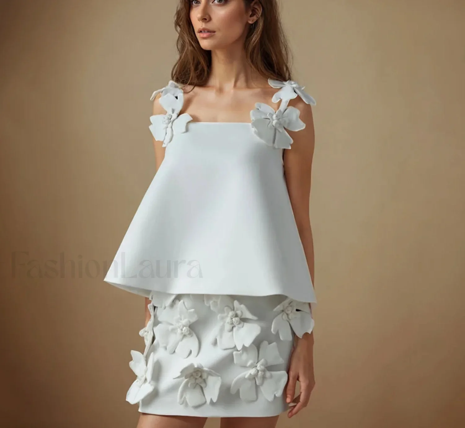 Patchwork Appliques Skirt Two Piece Set - Image 4