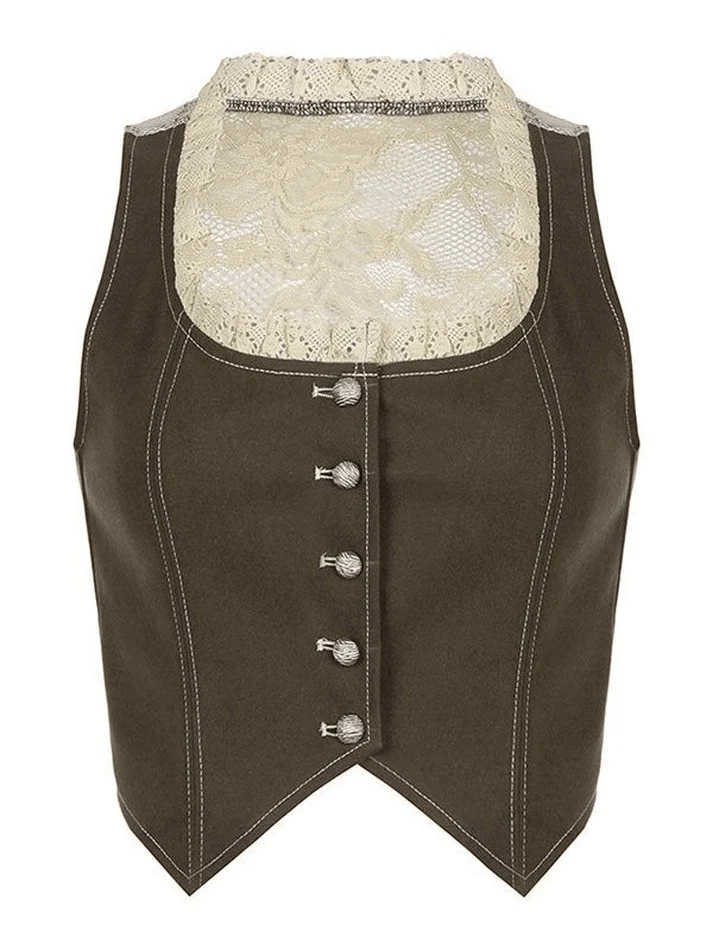 Patchwork Lace Corset Top - Image 4
