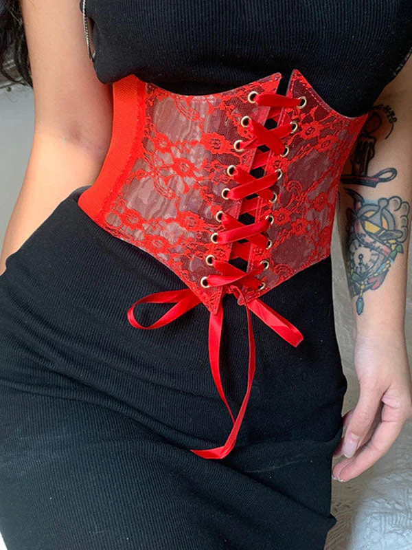 Patchwork Lace Corset Top - Image 11