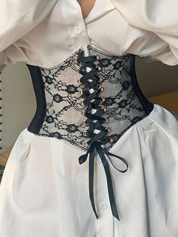 Patchwork Lace Corset Top - Image 15