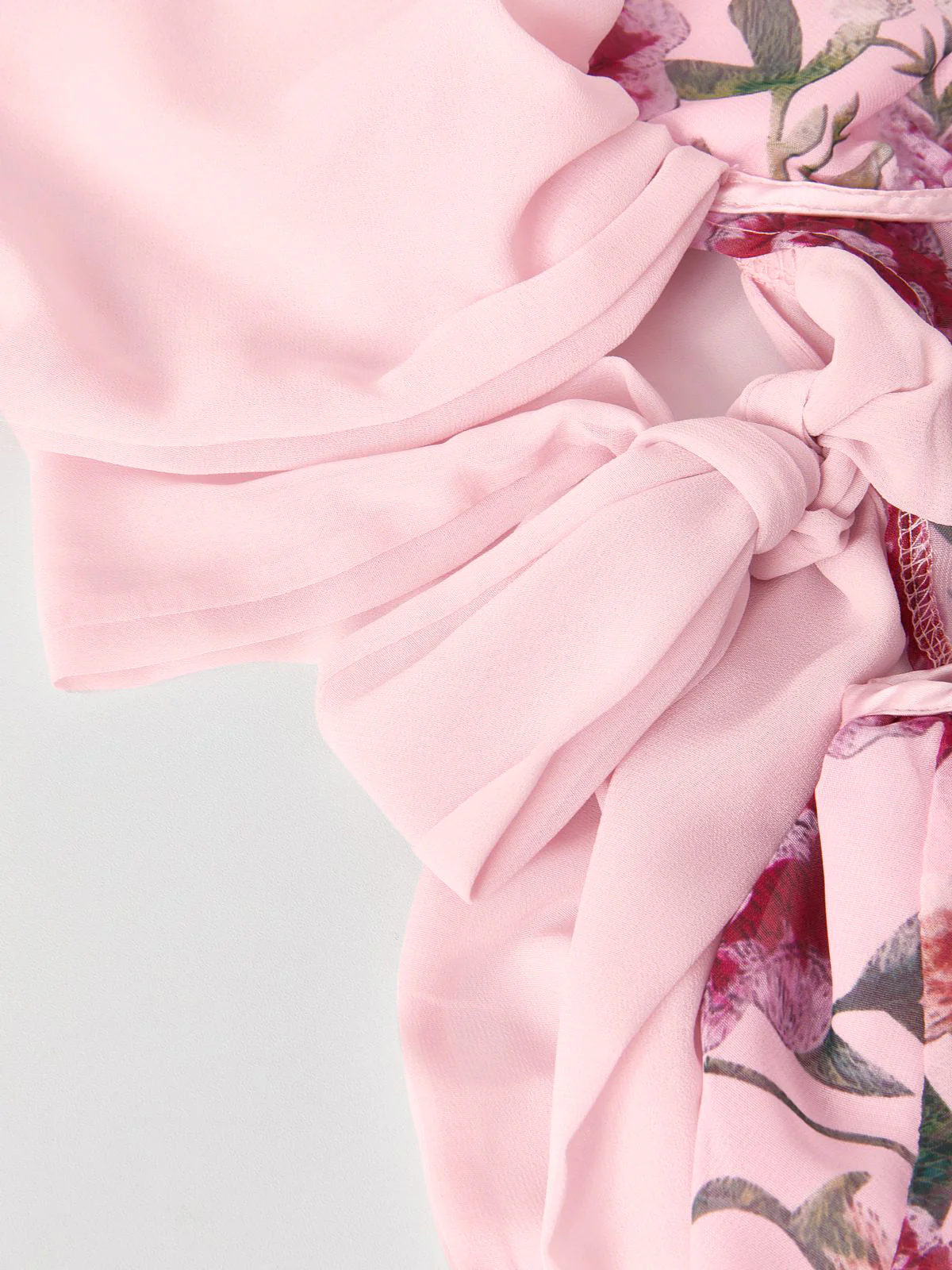 Patchwork Ruffle Bardot Floral Mini Dress - Image 12