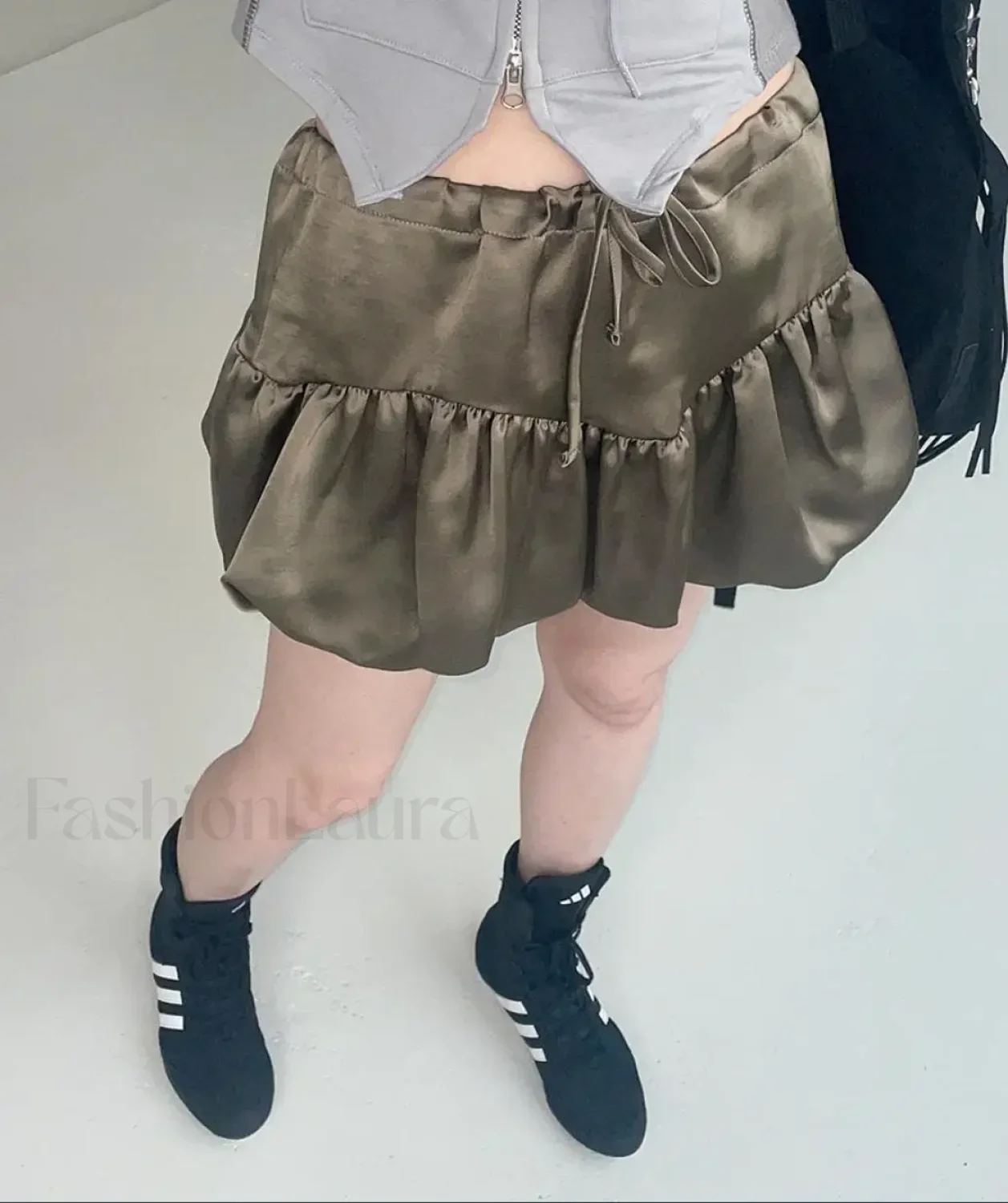 Patchwork Silk Tutu A-line Skirt - Image 9