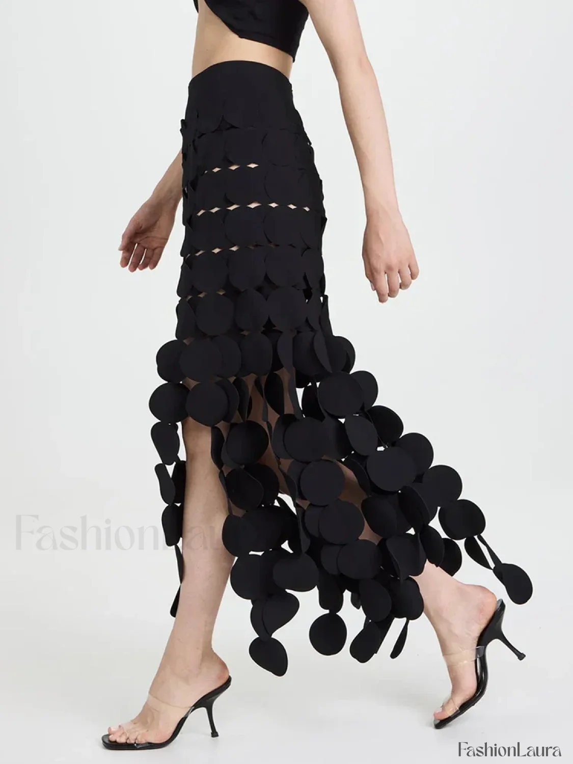 Patchwork Tassel Midi Skirt - Image 8