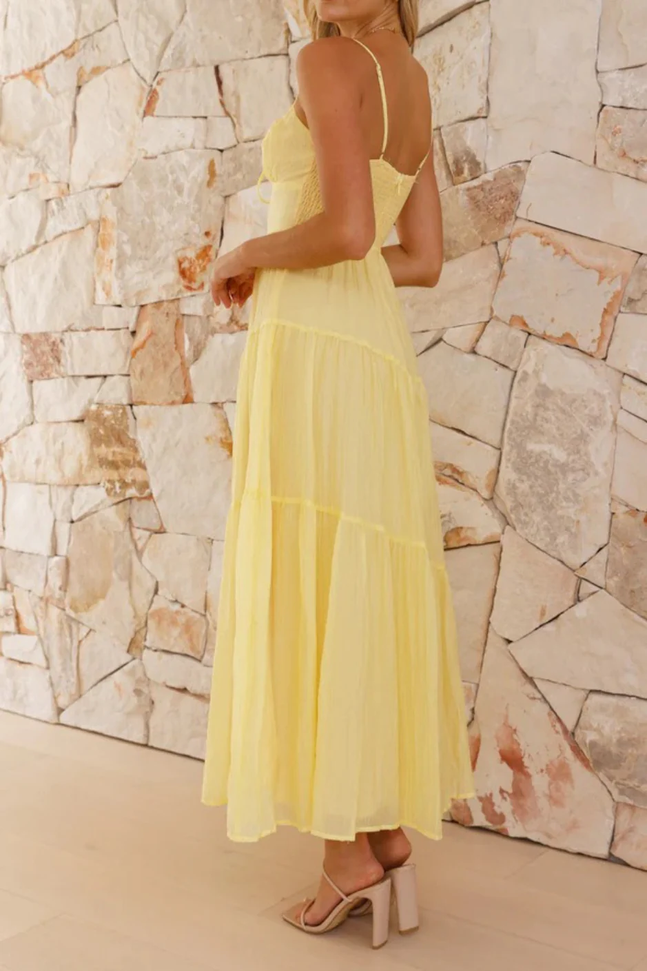 Patchwork Tie Back Flowy Boho Dress - Image 10