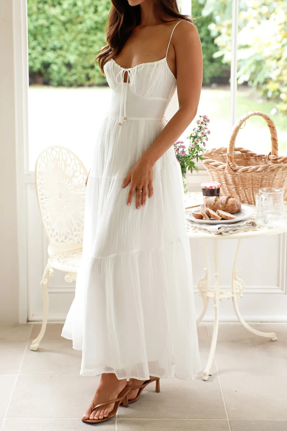 Patchwork Tie Back Flowy Boho Dress - Image 3