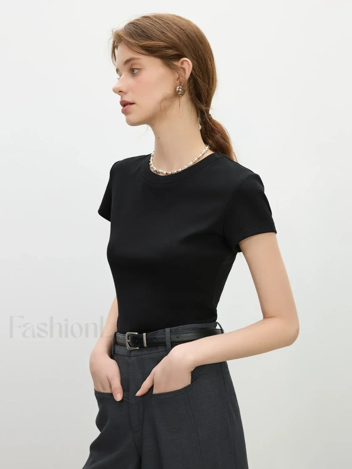 Pink Minimalist Slim Fit T-Shirt - Image 11