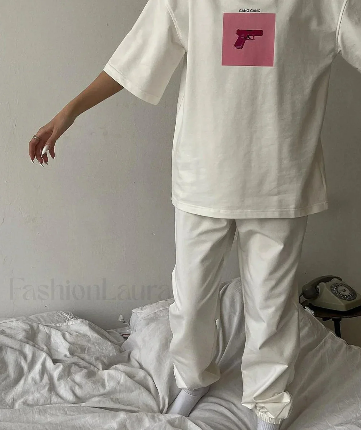 Pink Print Cotton T-Shirt - Image 3