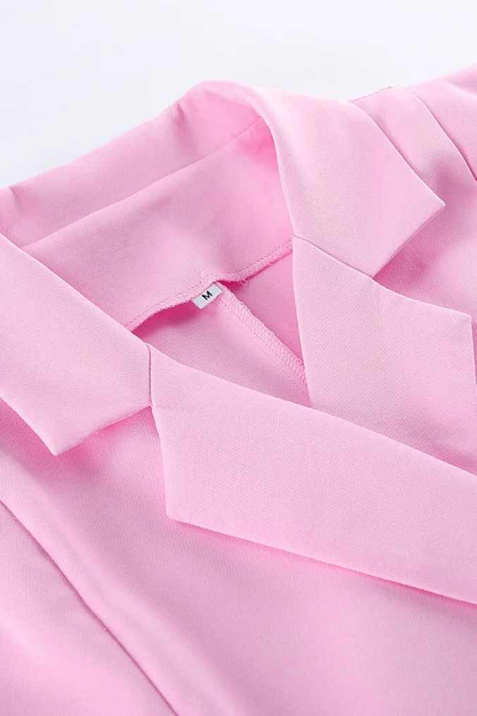 Pink Two Piece Vest Pants Set - Image 5