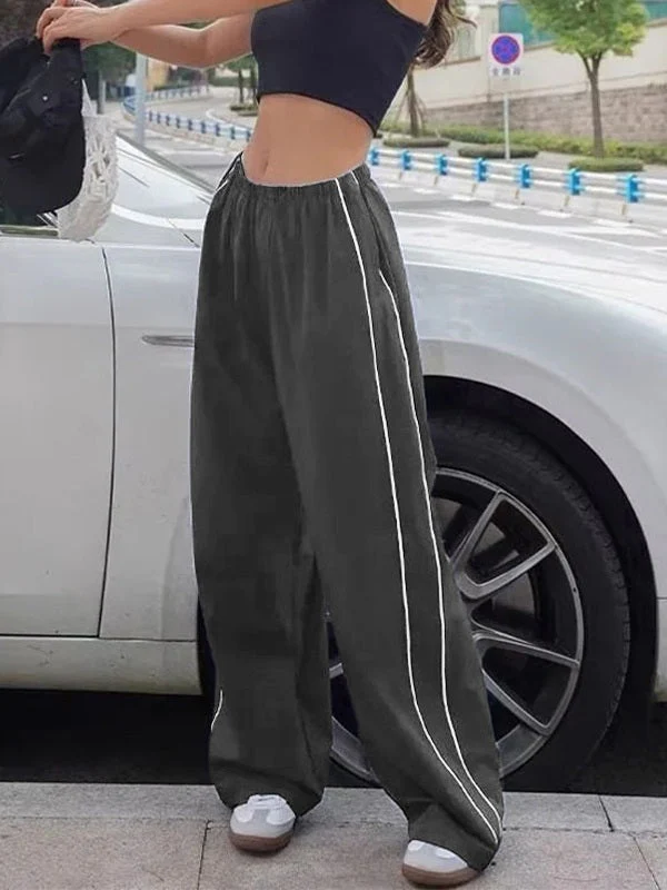 Piping Detail Wide Leg Track Pants - Image 24