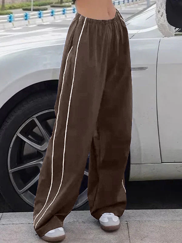 Piping Detail Wide Leg Track Pants - Image 69