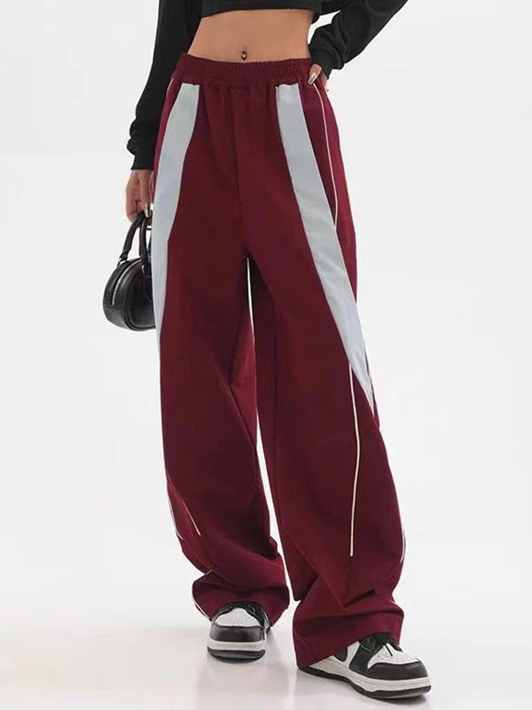 Piping Patchwork Baggy Sweatpants - Image 2