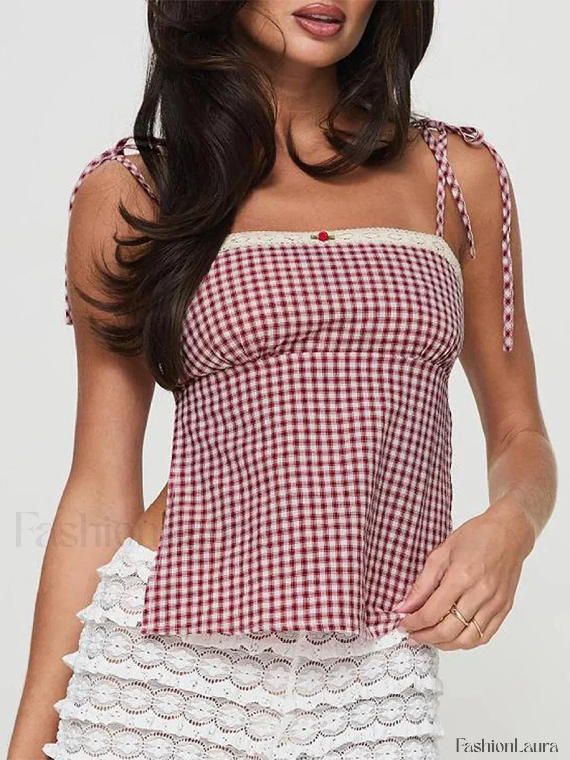 Plaid Backless Bow-Tie Crop Top - Image 14