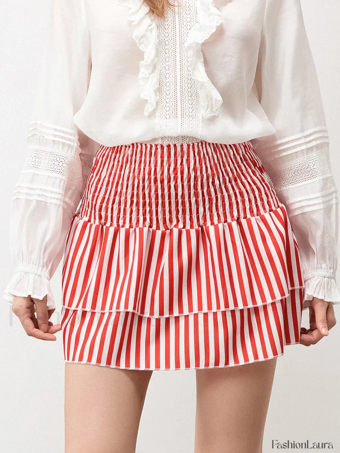 Plaid Cake Ruffle Mini Skirt - Image 10