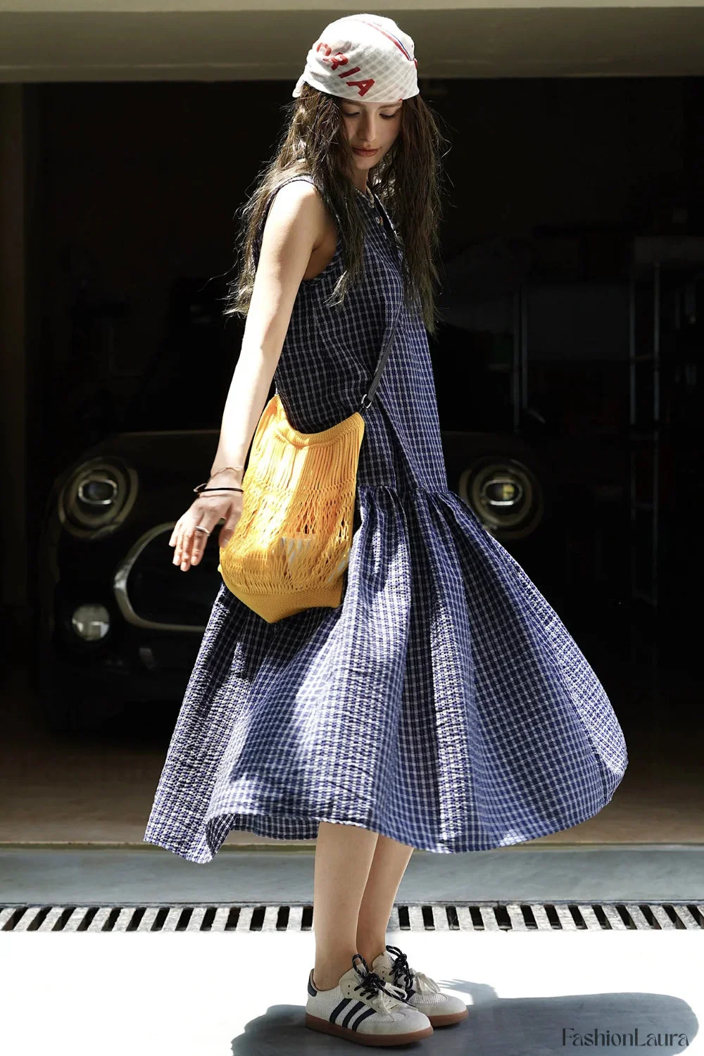 Plaid Sleeveless Loose Waist A-Line Maxi Dress - Image 12
