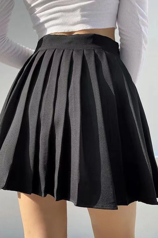 Pleated Anti-Chafe High Waist Pocket Sports Skirt - Image 4