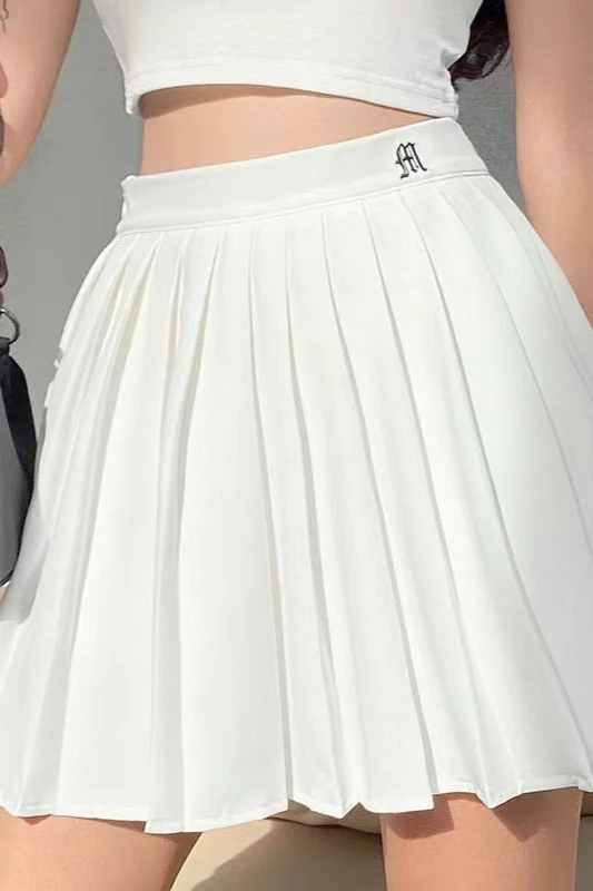Pleated Anti-Chafe High Waist Pocket Sports Skirt - Image 5