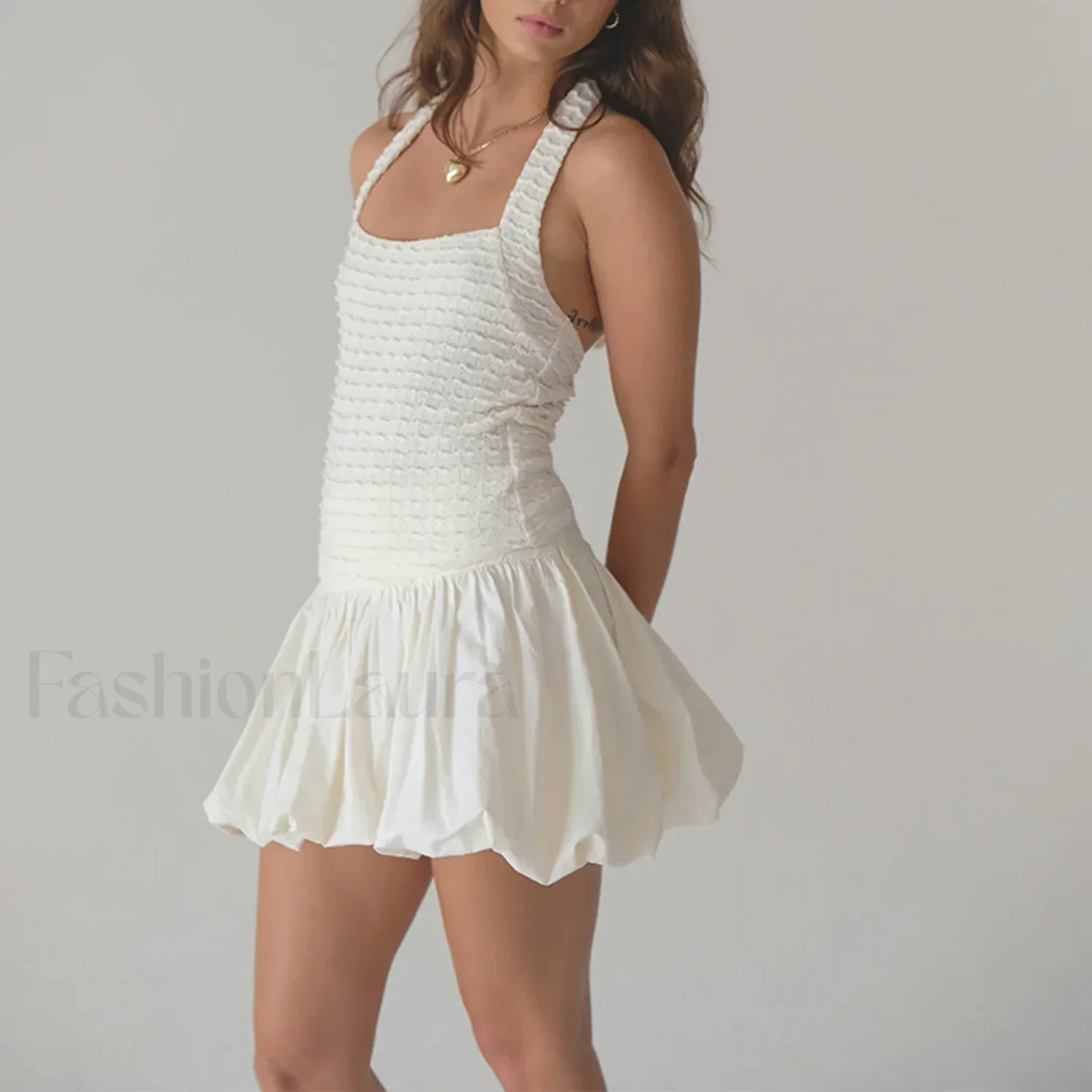 Pleated Lantern Ruffle Hem Skirt - Image 5