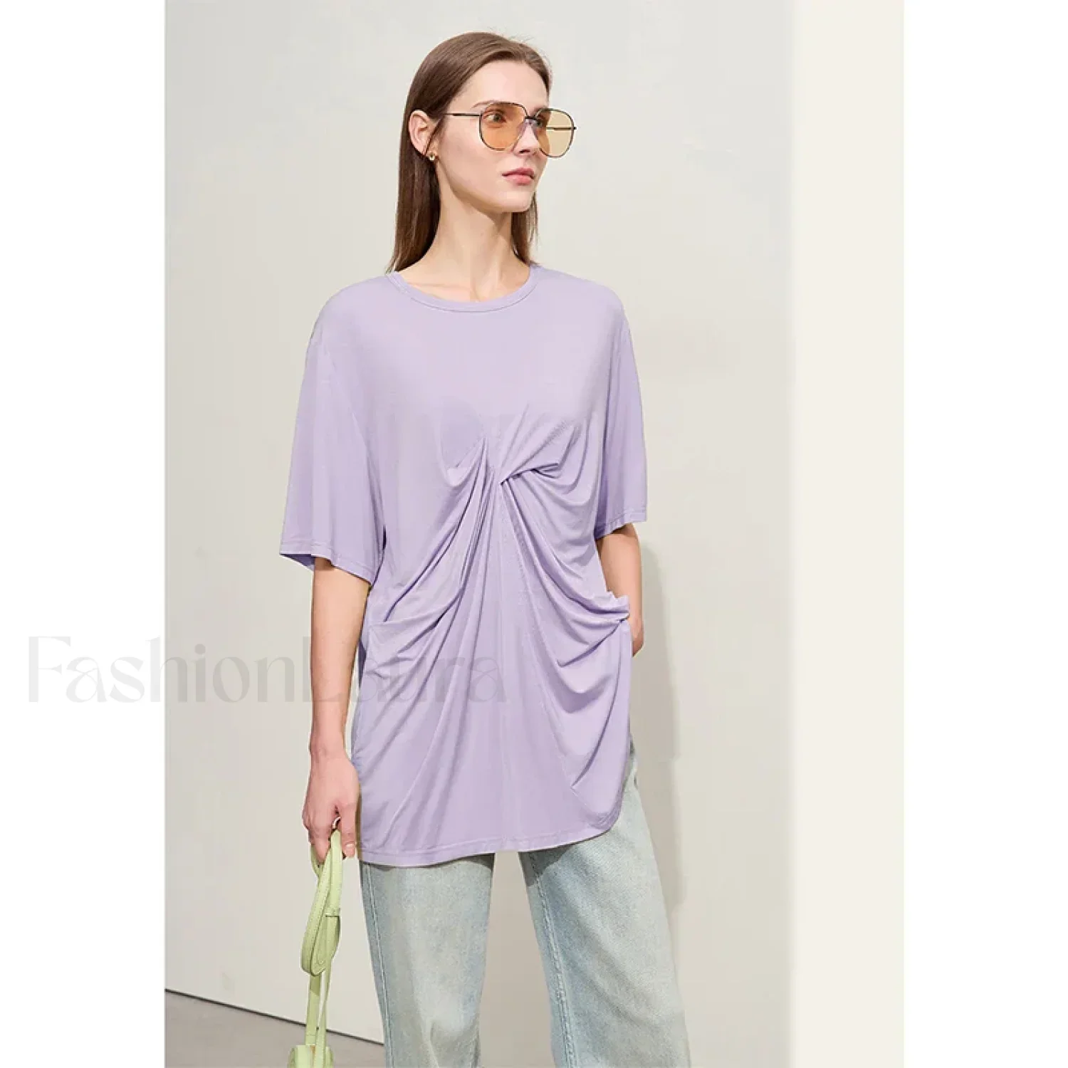 Pleated Mid Length T-Shirt - Image 9