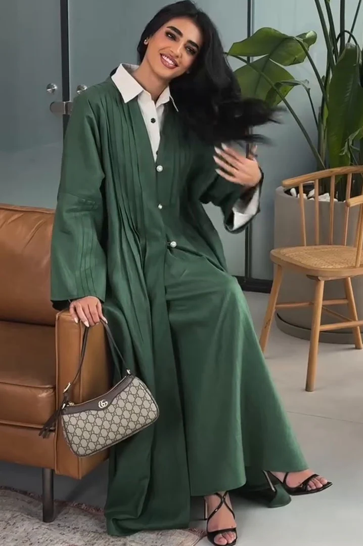 Pleated Relaxed Fit Open Detail Overcoat - Image 3